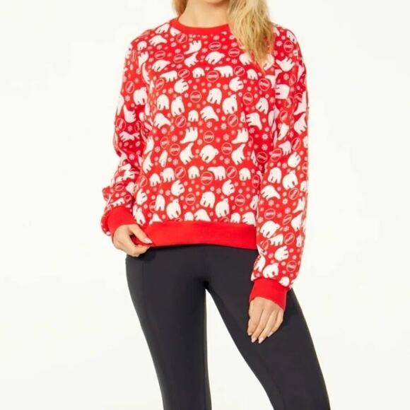 Wildfox Coca-Cola Red Polar Bear Print Crewneck Pullover Sweatshirt Size S NWT - Picture 1 of 7